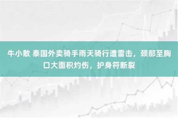 牛小散 泰国外卖骑手雨天骑行遭雷击，颈部至胸口大面积灼伤，护身符断裂